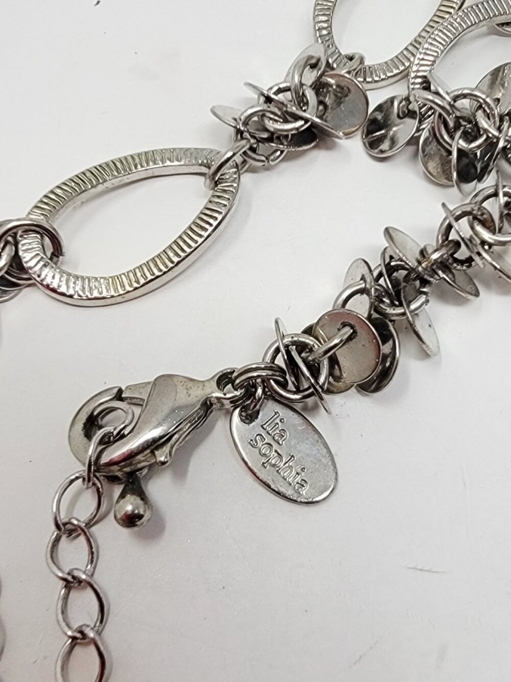 Lia Sophia Gala Ibiza Soiree Oval Links Silver Tone Necklace - Picture 5 of 5